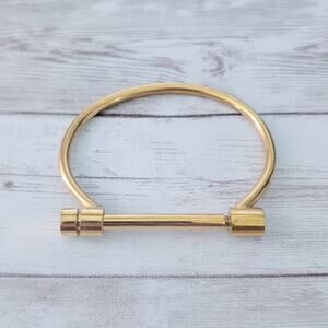 Unusual Locking Gold Tone Bracelet - Statement Bracelet